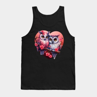 Valentines day Owl couples Tank Top